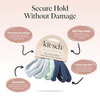 Kitsch Hair Ties No Damage - Strong, Stretchy Hair Bands | Soft Nylon Ponytail Holders, Snag-Free Rubber Bands, Perfect for Updos & Braids - Garden Bouquet | Ideal Gifts for Women, 8pcs