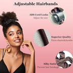 2pcs Adjustable Satin Hair Ties for Afro Puff, Dark Brown Hair Scrunchies, Adjustable Ponytails Holder Tie, Satin Extra Length Scrunchies, Reusable Accessories for Thick & Nature Style