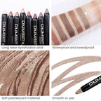 8Pcs Cream Eye Shadow Brightener Stick Makeup Set, Champagne Pearl Taupe Bronze Cocoa Stone Putty Smoky Amethyst Shimmer Matte Eyeshadow Eyeliner Pencil Applicator Stick Palette Makeup for Older Women