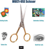 UM Supplies Hair Scissors | Premium Shears For Hair Cutting | Professional Barber Scissors with smooth Razor I Haircut Scissors For SalonIWomen Mens|kidsIPets (Silver) (SILVER-GOLD 4.5)