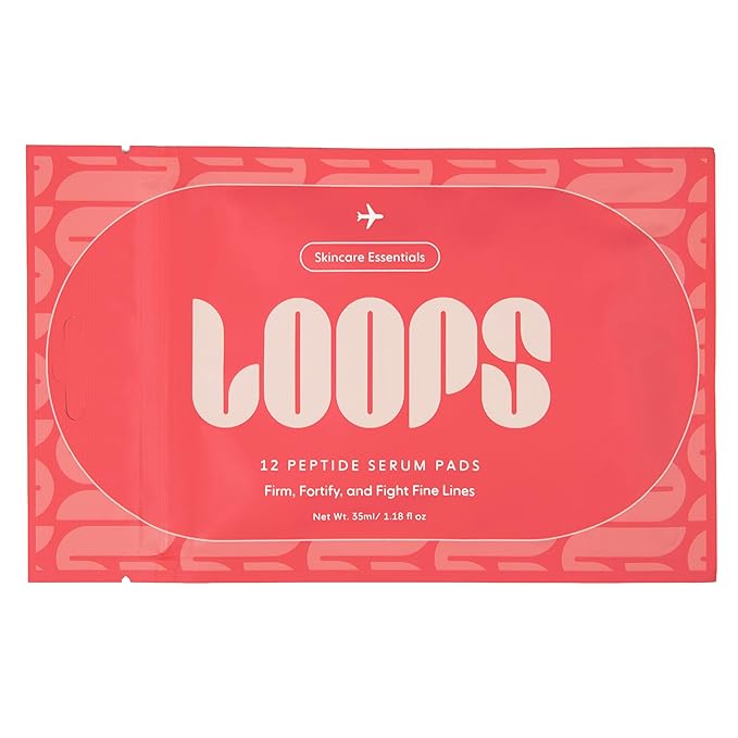 LOOPS Peptide Serum Korean Skincare - Firm, Fortify, Fight Fine Lines - Anti-Wrinkle & Moisturizing - Pre-soaked Veocell Embo Pad - Peptide Complex to Rejuvenate and Prejuvenate Face - Gifts for Women