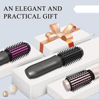 Cordless Hot Brush - Travel Portable Hair Straightener Brush, 4 Temperatures | Fast Heating, Anti-Scald, and Anti-Frizz, Cordless Straightener Tool for Travel, Date, Work - Classic Black