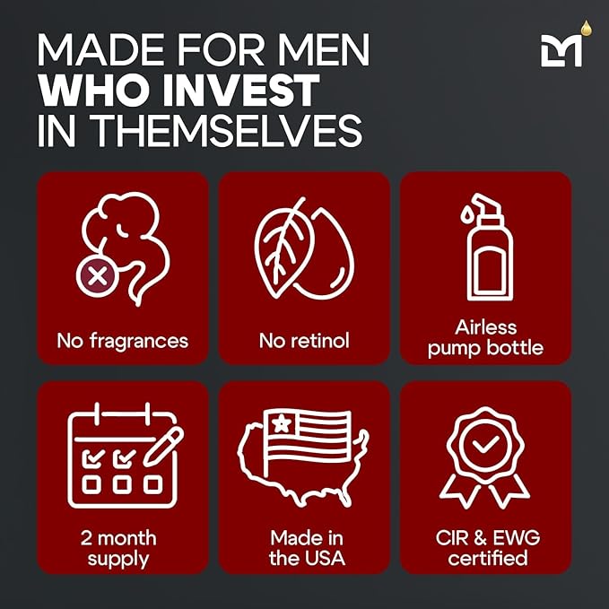 Titan MAX Anti-Aging Peptides Serum for Face – Ultra Potency Mens Peptide Serum Moisturizer – Mens Skin Care – Men, Dark Spots, Wrinkles, Fine Lines – Peptides, 10% Niacinamide, HA –Unscented