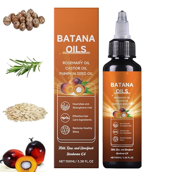 Batana Oil for Hair, 4-in-1 Liquid Batana Oil, with Rosemary, Pumpkin Seed Oil, Castor Oil, for Men and Women, Prevents Dry Hair & Hair Loss for All Hair Types (1Pcs)