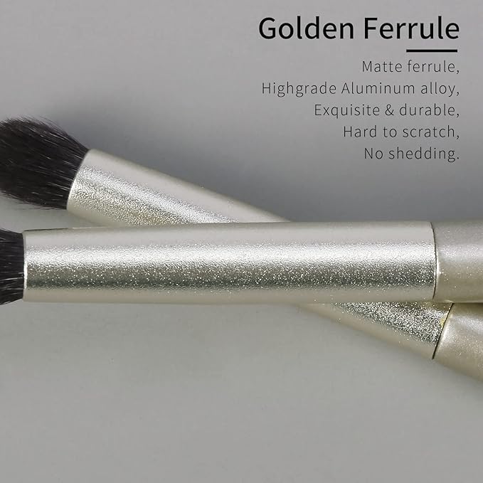 Small Goat Hair Eye Shadow Brush - Blending Brush for Eyeshadow, Nose Contour & More. Gold, E204M