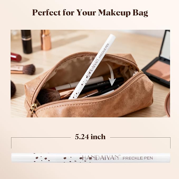 Freckle Pen 4 PCS Set – 4 Colors (Light Brown, Natural Coffee, Chestnut, Dark Brown) for Natural Looking Fake Freckles – Waterproof, Long Lasting Faux Freckles Makeup Tool