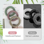 JessLab Spiral Hair Ties for Women, 10-Pack Traceless No-Damage Ponytail Holders, Coils Hair Bands for Girls, Assorted Colors