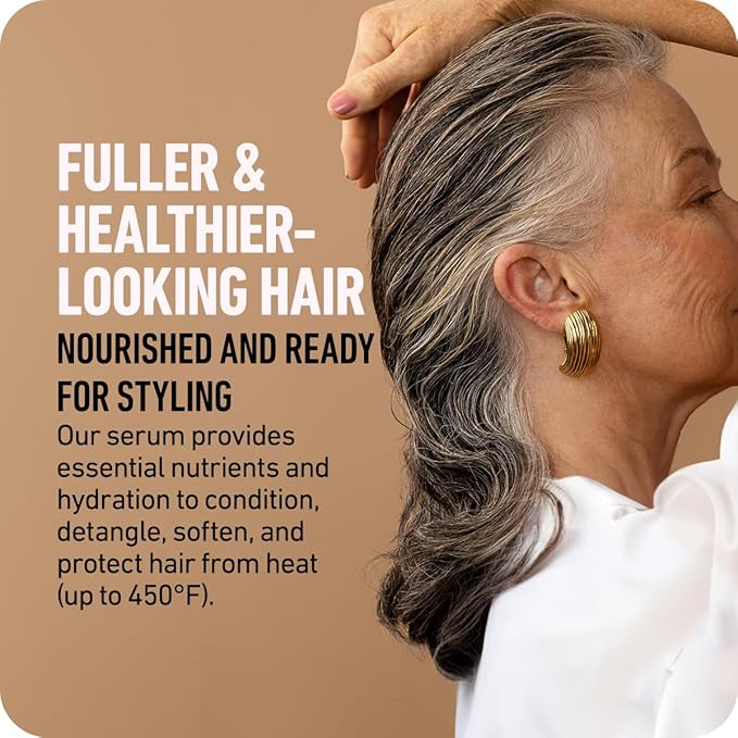 Boldify Leave In Conditioner and Heat Protectant - Hair Serum for Blow Dry and Styling, Nourishing Leave In Serum for Women & Men - Lightweight Thermal Protection to 450F with Biotin