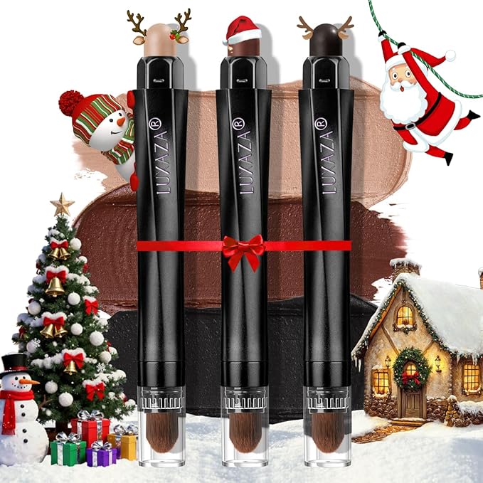 Brown Eyeshadow Stick Makeup Set 3PCS, Neutral Shimmer And Matte Cream Eye Shadow Palette, Metallic Bronze Smoky Eyeliner Brightener Crayon Kit, Ideal Gift for Women -Cocoa Island Matte