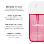 Touchland JUICY ESCAPE Body and Hand Mist Essentials (Lush Tropicale Body & Hair Fragrance Mist, 2 FL. OZ. + Wild Watermelon Hydrating Hand Sanitizer Spray 1FL.OZ.), Travel Size Set
