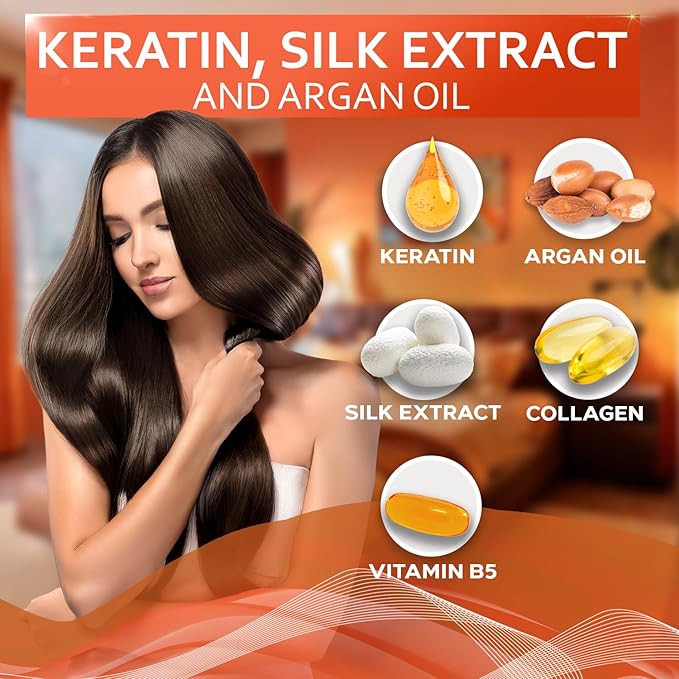 Keratin Shampoo and Conditioner Set - Sulfate Free and Paraben Free - Salon Thickening Treatment for Dry, Damaged, Curly, Frizzy, Straight or Color Treated Hair - Anti Frizz Formula for Women and Men