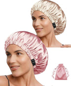 3Pcs Hair Bonnets For Sleeping Satin Bonnet For Women Silk Bonnets Womens Curly Hair Sleep Caps Silky Night Cap