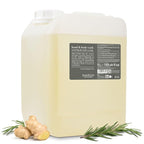 Jean & Len Hand & Body Wash Rosemary and Ginger in canister, cleans and cares for the skin, spicy fresh scent, liquid soap in refill canister, without silicones & parabens, 169.07 Fl. OZ.