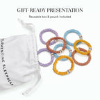 Clementine Sleepwear Essentials Organic Silk Scrunchie Set Flower Shop | 8 Skinny Scrunchies Made with GOTS Certified Silk for Frizz-Free Styling and Gentle Hair Care