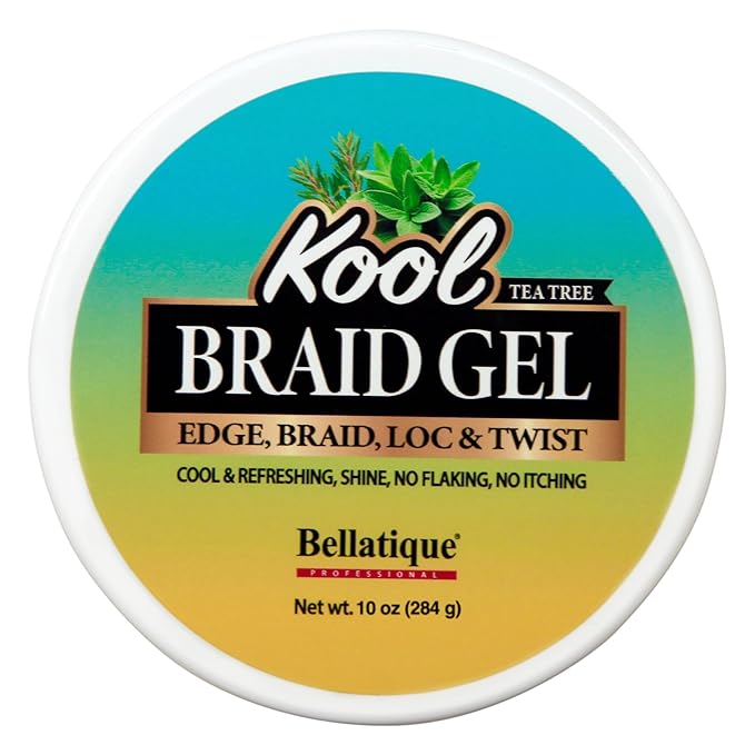KOOL Braiding Gel Maximum Hold for LOC & Twist - No Flaking, No Whitening, Fast Drying, High Shine, Cool & Refreshing, Long Lasting Hold (10 oz)
