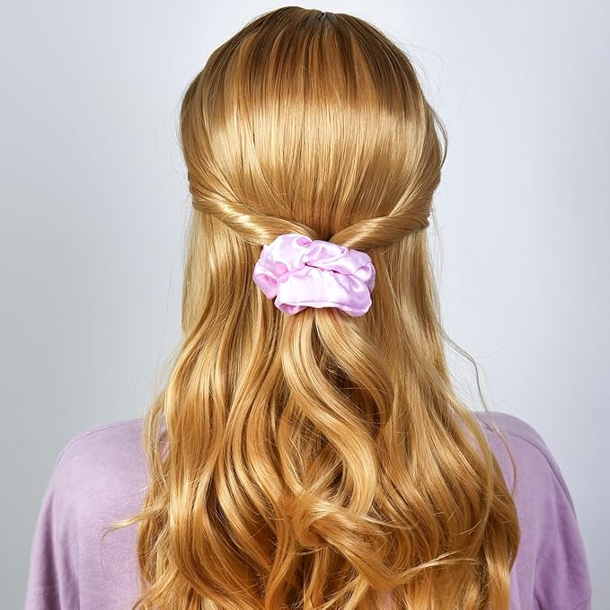 Satin Hair Scrunchies for Women - JGQUR 30 Pack Black White Pink Red Big Scrunchie for Girls Seamless Elastic Small Hair Ties Ponytail Holders Hair Accessories, Yoga, Sleep, Daily Use