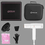 Hair Blow Dryer with Diffuser, IG INGLAM Professional High Speed Brushless Motor Negative Ion Low Noise Constant Temperature, 3 Heat Settings 3 Speeds and Cool Shot Brutton Powerful Ionic Hair Dryer