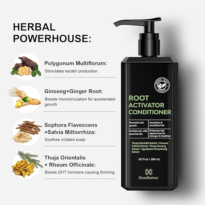 Root Activator Conditioner for Men and Women: Hair Growth Conditioner for Hair Loss and Thinning Hair - Smoothes, Nourishes & Fortifies Hair for Healthier Look- 10.1 fl oz / 300 mL