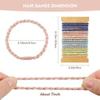 32Pcs Boho Bracelet Hair Ties, No Damage Elastic Bracelets, Brownsoft Hair Ties Accessories for Girls and Women Cute Bands for Thick or Thin Hair