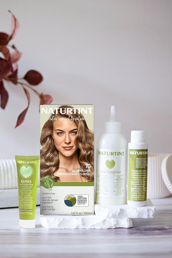 Naturtint 7G Golden Blonde Permanent Hair Color (Pack of 6), Ammonia Free, Vegan, Cruelty Free, up to 100% Gray Coverage, Long Lasting Results (Packaging may vary)