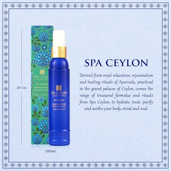 SPA CEYLON De-Stress - Harmonising Essence Mist | Non-Oily Natural Mist | Reduces Stress | Luxuriously Fragrant | Suitable for all skin types (100 ml, Frankincense)