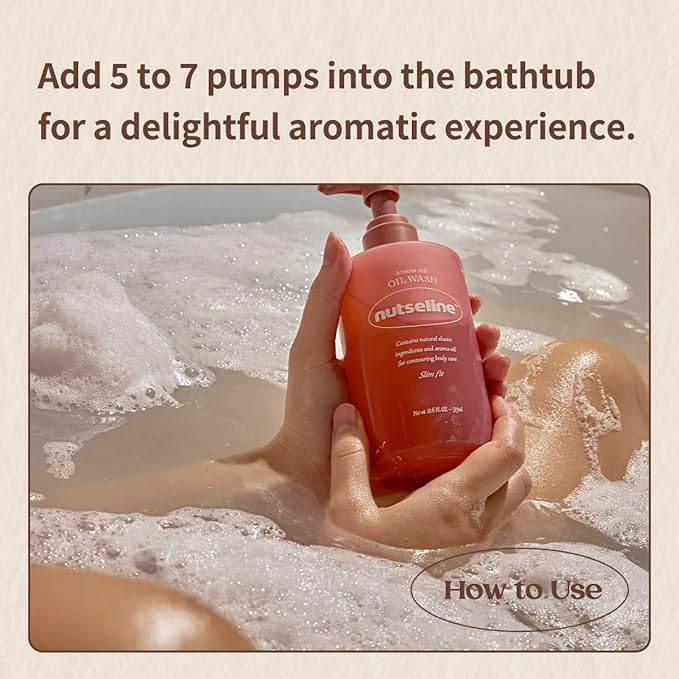 Aroma Nut Slim Fit Oil Wash-Korean Skin Care for Body Contouring, Cellulite Reduction, and Moisturizing Dry Skin, contains a blend of 11 essential aroma oils(315ml / 10.6 fl oz.)