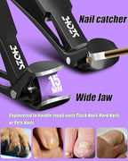 2025 Upgrade Angled Head Nail Clippers for Men, SZQHT Toenail Clippers for Seniors Thick Toenails, Large Toe nail Clippers with Catcher, Extra Wide Handle, Sharp Heavy Duty Stainless Steel Nail Cutter