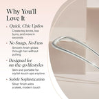 Kitsch Metal French Hair Pin for Women - Elegant Hair Accessories, Ideal for Buns & French Twist, Designed for a Secure, Comfortable Fit | Ideal Gifts for Women - Silver