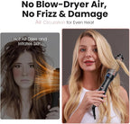 zavarea Thermal Brush, 1.5 Inch Heated Round Curling Brush, 800M Negative Ions Ceramic Stylers for Less Frizz, 4 Temp Set, Dual Voltage for Travel, Easy Use Boosts Shine