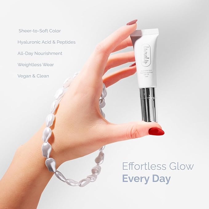 Tinted Lip Balm for Dry, Chapped Lips, Hydrating Vegan Lip Care with Sheer Color & Moisturizing Glow – Non-Sticky Nourishing Lip Treatment for Soft, Smooth Lips (Naturally Clear 10ml)