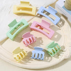 Medium Hair Clips for Women 8 Pcs Small Claw Clips for Thin and Thick Hair 2 Styles Hair Claw Clips Combination Rectangle Banana Jaw Hair Accessories for Women and Girls (Colorful)