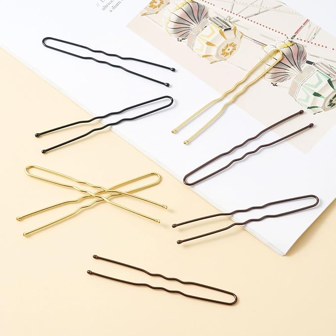 200 Pcs 2.4 Inch U-Shaped Bobby Pins Mix Metal Hair Pins Hair Accessories for Women Stylists Hair Sticks Girl