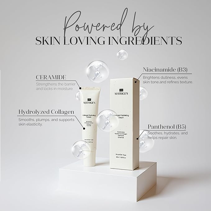 Collagen Hydrating Cream with Niacinamide, Hydrolyzed Collagen, Panthenol & Ceramide – Deep Moisture, Skin Barrier Support, Firmness & Radiance, 1.35 fl. oz