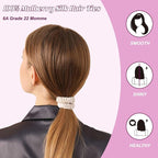 4Pcs Mulberry Silk Scrunchies & Hair Ties - No Crease Skinny Scrunchies Elastic Set for Women All Hair Types, Reduces Breakage (Black)