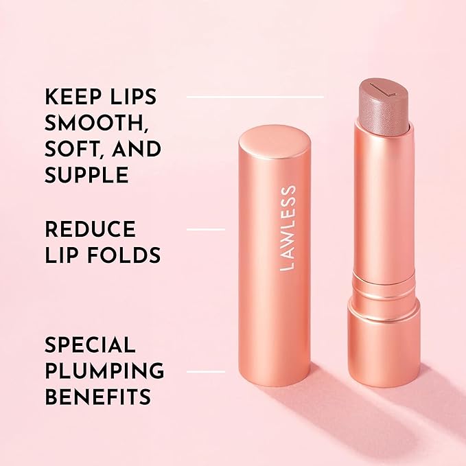 Lawless Forget the Filler Lip Plumping Line Smoothing Tinted Balm - Sweetie - Premium Tinted Lip Balm with Natural Ingredients to Plump and Smooth Lips for a Firmer, Fuller Look - 0.09 oz
