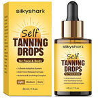 Facial Self Tanning Drops (1 Fl Oz), Tanning Drops for Face & Body, Gradual Bronzing Effect, Lightweight Tanner for Sensitive Skin, Natural Sun-Kissed Glow, Light Shade