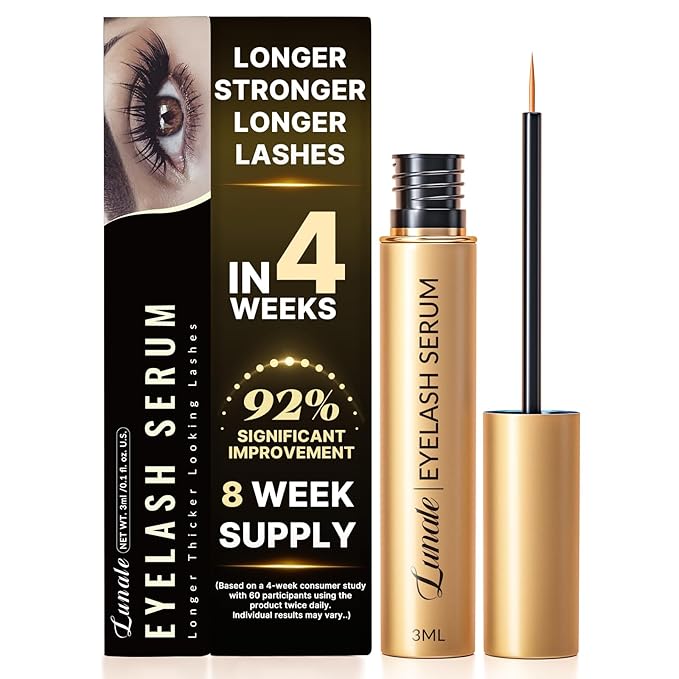 Eyelash Growth Serum with Advanced Formula: Rapid Eye Lash Enhancing Serum for Eyelash and Eyebrow Growth in 3-4 Weeks - Boost Longer Thicker and Fuller Lashes (3ML)