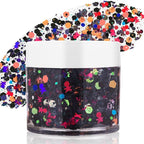 Halloween Black Red Face Glitter Gel,Carnival Festival Rave Accessories Sequins Body Glitter Paint for Hair Lip Eye Clavicle,Singer Concerts Chunky Hair Sparkles for Kids and Women