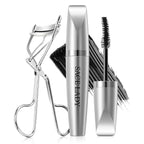 SACE LADY Waterproof Mascara with Lash Curler Volume and Length, Black No Clump Lift Lash Mascara, Lasting Smudge-proof Natural Looking Curl Eye Makeup Set, Cruelty Free, 0.28Oz
