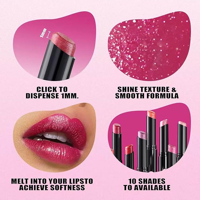 Lipstick For Women Matte Nude Glitter Highly Pigmented Moisturizing Lip stick Hypoallergenic Waterproof Long Lasting Lipsticks Quick Makeup Lightweight Portable Magenta # 09