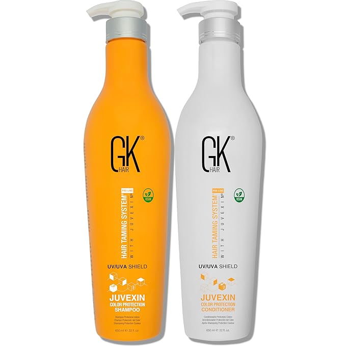 GK HAIR Color Protection Shield Shampoo and Conditioner – Blocks UV/UVA Rays – Color Treated Hair from Fading – Deep Hydration, Frizz Control, Restores Softness and Hydration