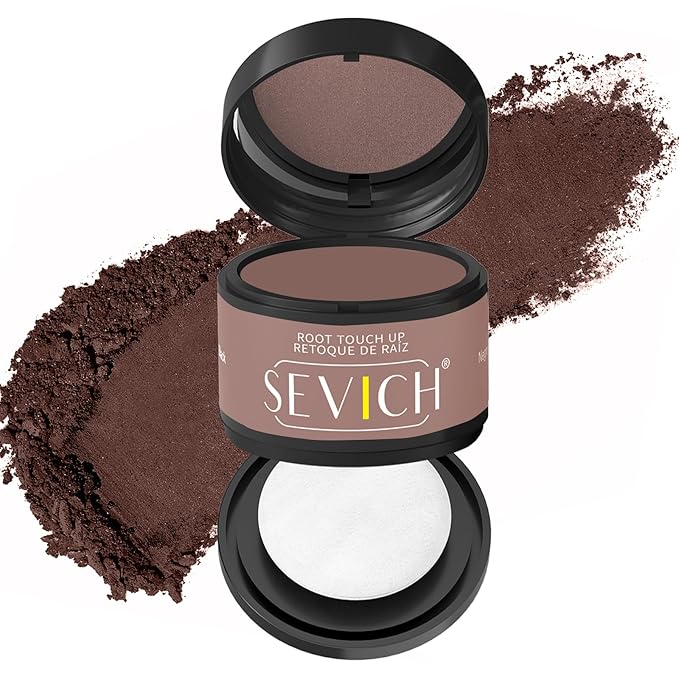 Sevich Hairline Powder - Root Touch Up Instantly Hair Color for Thinning Gray Coverage - Bald Spot Concealing Hair Powder for Women & Men - 48Hour Waterproof & Sweatproof - Auburn
