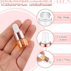 200 Pcs Mini Glass Oil Dropper Bottle Bulk, Clear Essential Small Empty Bottles Sample Containers Perfume Liquid Vials with Cap for Traveling (1 ml,Rose Gold)