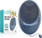 COSLUS Silicone Face Scrubber for Men: 5 Cleansing Modes Facial Cleansing Brush for Beard Care, Sensitive Skin - Deep Cleansing & Gentle Exfoliating, Waterproof Portable for Shower & Travel, Navyblue