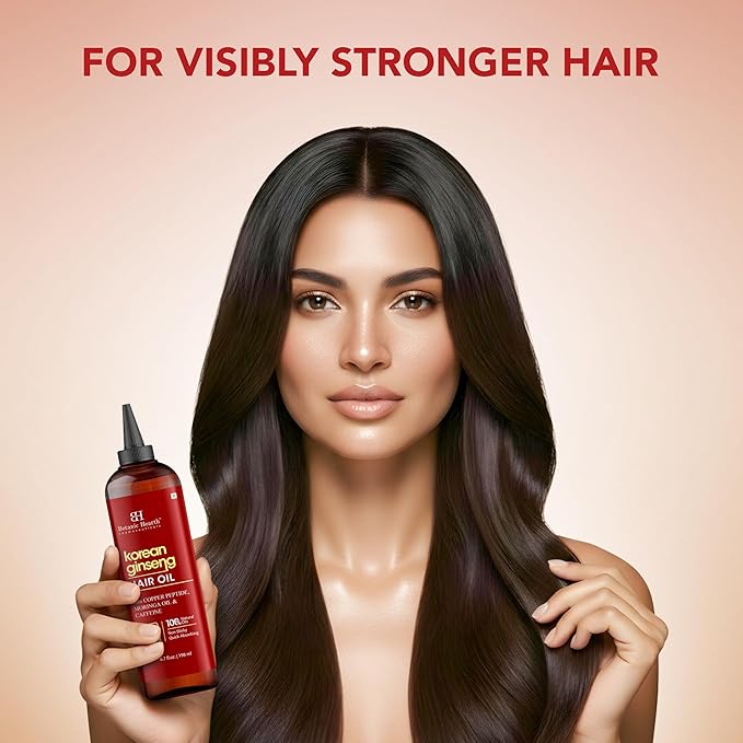 Botanic Hearth Hair Oil for Hair Growth | Strengthening Dry, Frizzy, Damaged Hair & Scalp Treatment | No Parabens or Harmful Sulfates | All Hair Types | Korean Ginseng Hair Oil - 6.7 Fl Oz