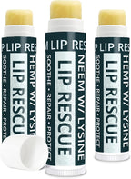 Hemp Lip Balm with L-Lysine & Seed Oil | Intense Lip Conditioner for Softness & Moisture Retention | Natural Botanical Lip Care (3 Tubes)