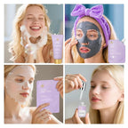 Christmas Gifts for Women, Lavender 33 Pcs Spa Bath & Body Gift Set, Face Sheet Mask Skin Care, Hydrogel Mask, Lip Gloss, Cosmetic Bag, Face Serum, Necklace, Cleanser, Gua Sha, Mother Day, Birthday