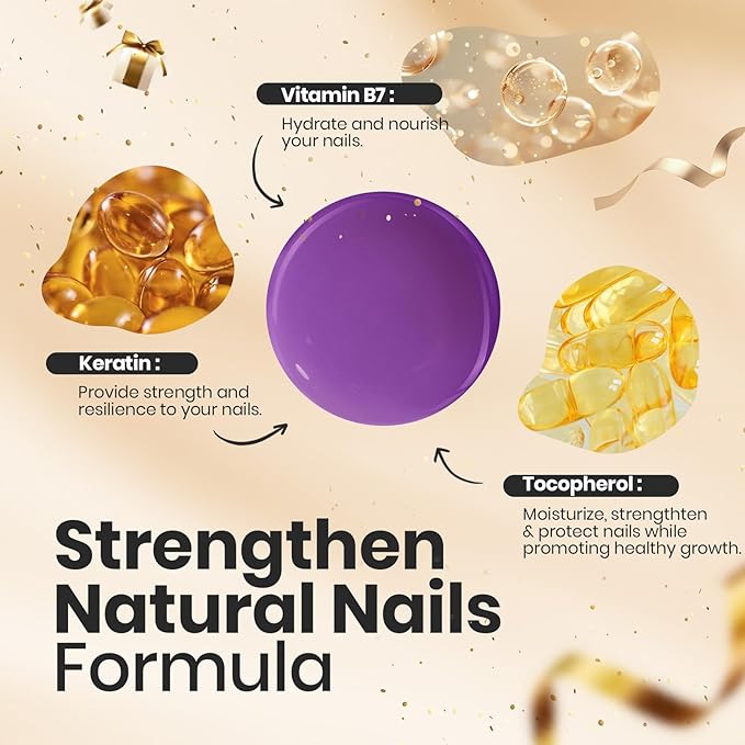 Beetles Christmas Nail Polish Set, 6 Colors Quick Dry Jelly Nail Polish Kit, Winter & Fall Sheer Jelly Syrup Nails Enchanted Night Gifts for Women Salon DIY Manicure Kit