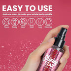 Pink Body Glitter Spray & Glitter Hairspray - Long-Lasting, Ultra-Shiny, Quick-Dry, Waterproof, Non-Clog Nozzle Design for Parties, Dances, Festivals, and Special Events