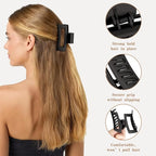 12 PCS Hair Claw Clips for Women – Small Medium Large Claw Clips for Thin or Thick Hair (Black)